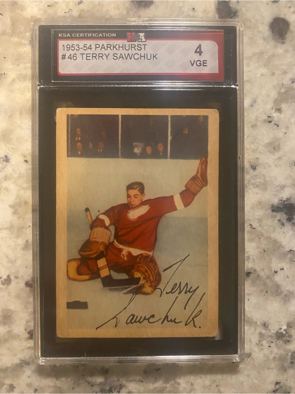 Nice 1953 PARKHURST #46 TERRY SAWCHUK KSA 4 VG/EX CENTERED